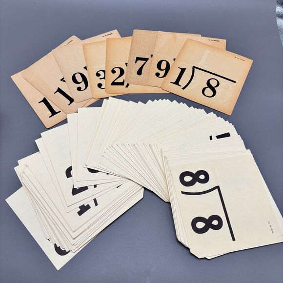 Vintage Ideal Flash Cards Division Set No. 7239 4th Grade Educational Math 1960s - Picture 2 of 5